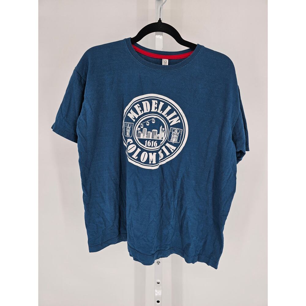 Medelin Colombia Mens Sz XL Short Sleeve Graphic T Shirt Blue